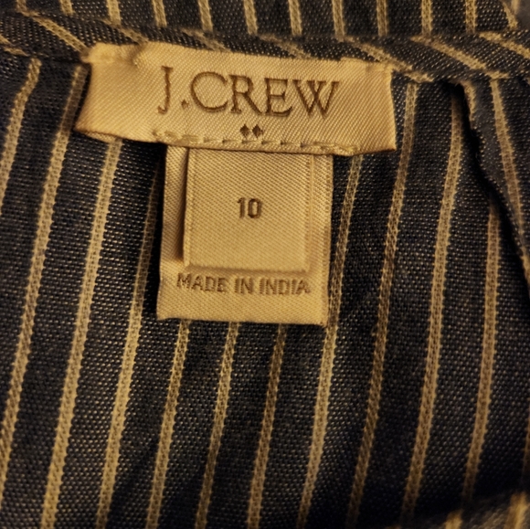 J. Crew Blue and White Striped Mini Dress Size 10 - Picture 4 of 9